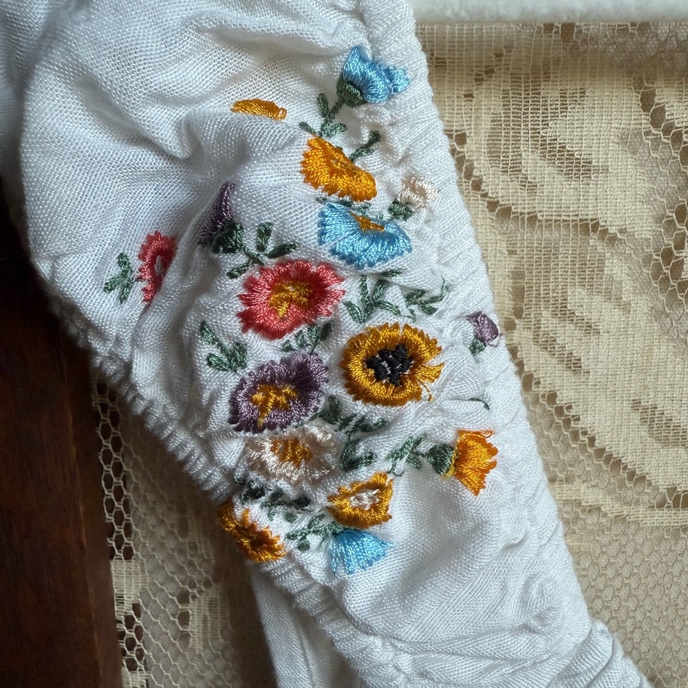 Free People White Floral Embroidered Dress - Picture 6 of 9